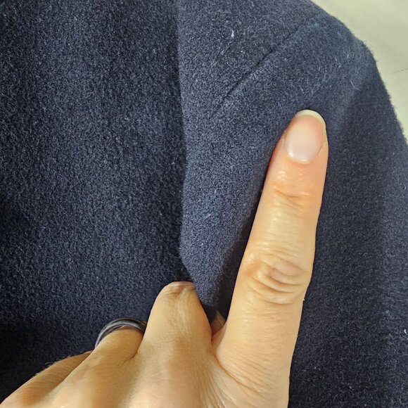 Allyn Saint George Italian Cashmere Blend Overcoat 42S Navy Quiet Luxury Formal - Picture 7 of 14